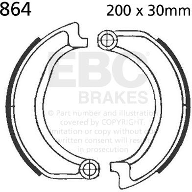 EBCブレーキ Plain モーターサイクル リプレイスメント ブレーキシューズ フロント左側用 | 864