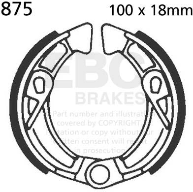 EBCブレーキ Plain モーターサイクル リプレイスメント ブレーキシューズ フロント左側用 | 875