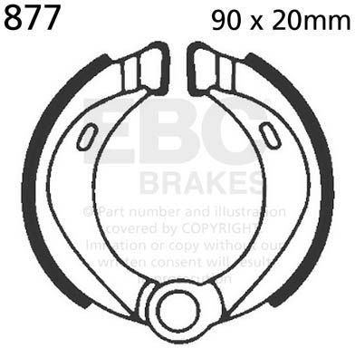 EBCブレーキ Plain モーターサイクル リプレイスメント ブレーキシューズ フロント左側用 | 877