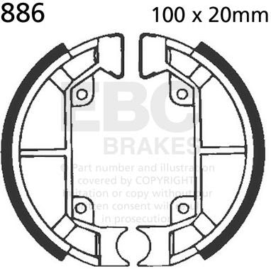 EBCブレーキ Plain モーターサイクル リプレイスメント ブレーキシューズ リア左側用 | 886