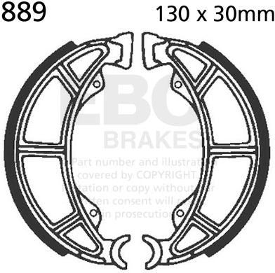 EBCブレーキ Plain モーターサイクル リプレイスメント ブレーキシューズ リア左側用 | 889
