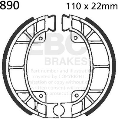 EBCブレーキ Plain モーターサイクル リプレイスメント ブレーキシューズ フロント左側用 | 890
