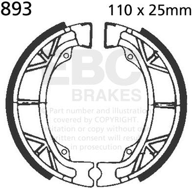 EBCブレーキ Plain モーターサイクル リプレイスメント ブレーキシューズ リア左側用 | 893
