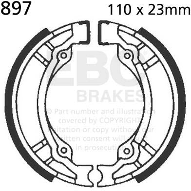 EBCブレーキ Plain モーターサイクル リプレイスメント ブレーキシューズ リア左側用 | 897