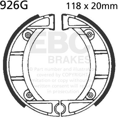 EBCブレーキ モーターサイクル 溝付き リプレイスメント ブレーキシューズ フロント左側用 | 926G