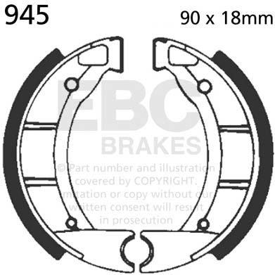 EBCブレーキ Plain モーターサイクル リプレイスメント ブレーキシューズ フロント左側用 | 945