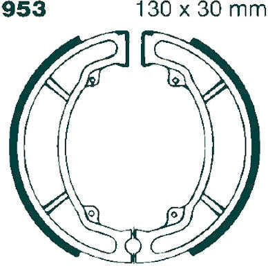 EBCブレーキ Plain モーターサイクル リプレイスメント ブレーキシューズ リア右側用 | 953