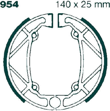 EBCブレーキ Plain モーターサイクル リプレイスメント ブレーキシューズ リア左側用 | 954