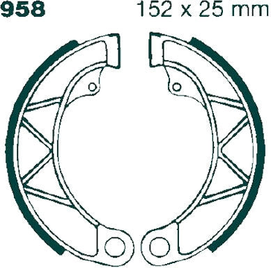 EBCブレーキ Plain モーターサイクル リプレイスメント ブレーキシューズ リア左側用 | 958