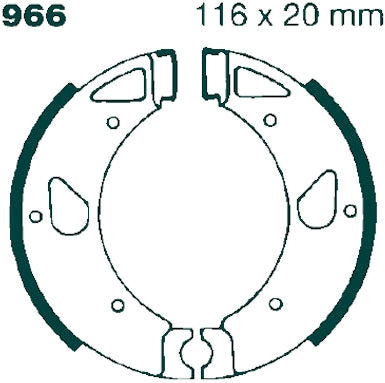 EBCブレーキ Plain モーターサイクル リプレイスメント ブレーキシューズ リア左側用 | 966