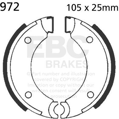 EBCブレーキ Plain モーターサイクル リプレイスメント ブレーキシューズ フロント左側用 | 972