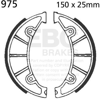 EBCブレーキ Plain モーターサイクル リプレイスメント ブレーキシューズ リア左側用 | 975