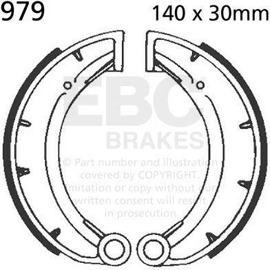 EBCブレーキ Plain モーターサイクル リプレイスメント ブレーキシューズ リア左側用 | 979