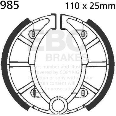 EBCブレーキ Plain モーターサイクル リプレイスメント ブレーキシューズ フロント左側用 | 985
