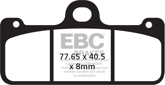 EBCブレーキ USA製 EPFA シリーズ エクストリーム Pro シンタリング ブレーキパッド フロント左側用 | EPFA218/2HH