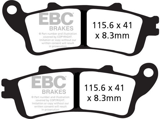 EBCブレーキ USA製 EPFA シリーズ エクストリーム Pro シンタリング ブレーキパッド リア左側用 | EPFA261HH