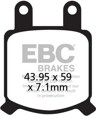 EBCブレーキ UK製 セミ-シンタリング Vパッド フロント左側用 | FA076V