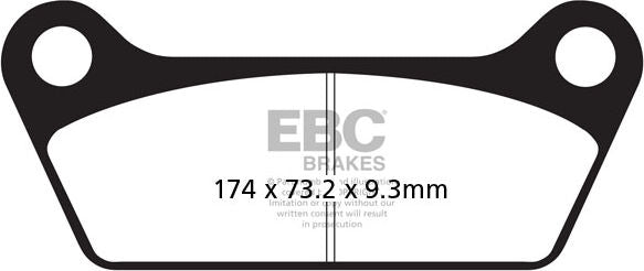 EBCブレーキ UK製 セミ-シンタリング Vパッド リア左側用 | FA079V