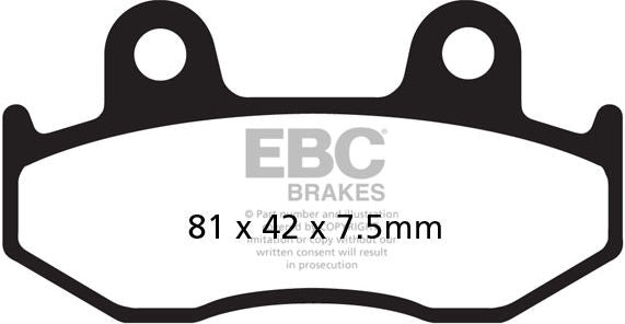 EBCブレーキ カーボン TT パッド Enduro/MX バイク フロント左側用 | FA092TT