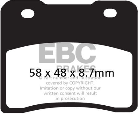 EBCブレーキ UK製ケブラー オーガニックFAシリーズ ブレーキパッド フロント左側用 | FA102