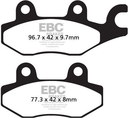 EBCブレーキ カーボン TT パッド Enduro/MX バイク リア左側用 | FA165/2TT