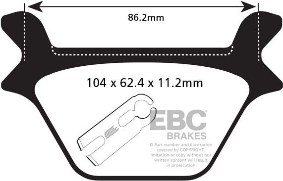 EBCブレーキ USA製 ダブルHシリーズ シンタリング ブレーキパッド リア左側用 | FA200HH