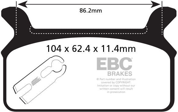 EBCブレーキ UK製 セミ-シンタリング Vパッド リア左側用 | FA201V