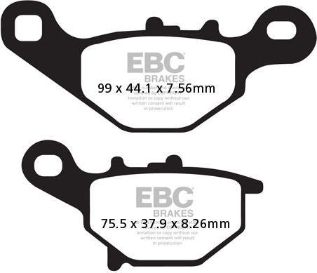 EBCブレーキ カーボン TT パッド Enduro/MX バイク フロント左側用 | FA230TT