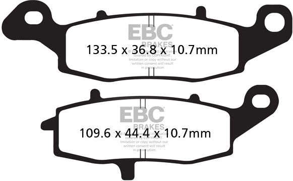 EBCブレーキ UK製 セミ-シンタリング Vパッド リア右側用 | FA231/2V