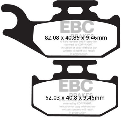 EBCブレーキ カーボン TT パッド Enduro/MX バイク フロント右側用 | FA317TT