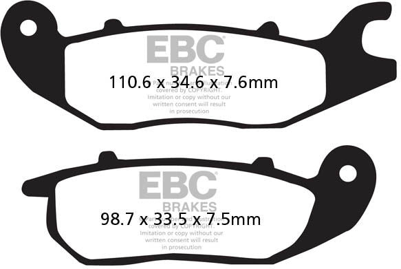 EBCブレーキ USA製 ダブルHシリーズ シンタリング ブレーキパッド フロント右側用 | FA375HH