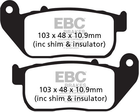 EBCブレーキ UK製 セミ-シンタリング Vパッド フロント左側用 | FA381V