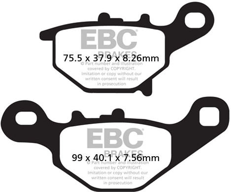 EBCブレーキ R シリーズ Heavy Duty シンタリング ブレーキパッド リア右側用 | FA401R