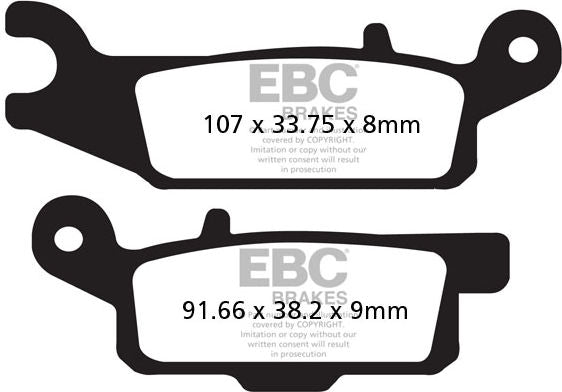 EBCブレーキ カーボン TT パッド Enduro/MX バイク リア右側用 | FA446TT