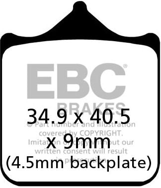EBCブレーキ USA製 ダブルHシリーズ シンタリング ブレーキパッド フロント左側用 | FA604/4HH