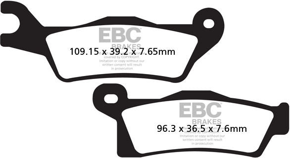 EBCブレーキ カーボン TT パッド Enduro/MX バイク フロント右側用 | FA617TT