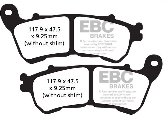 EBCブレーキ USA製 ダブルHシリーズ シンタリング ブレーキパッド フロント左側用 | FA640HH