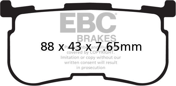 EBCブレーキ UK製 セミ-シンタリング Vパッド リア左側用 | FA641/4V