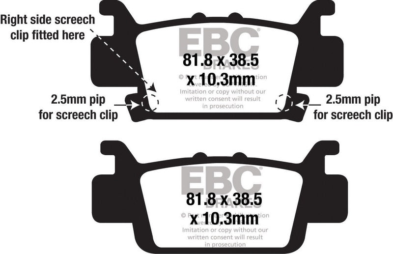 EBCブレーキ カーボン TT パッド Enduro/MX バイク リア右側用 | FA704TT