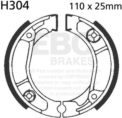 EBCブレーキ Plain モーターサイクル リプレイスメント ブレーキシューズ リア左側用 | H304