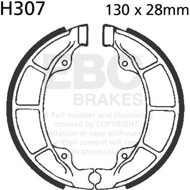 EBCブレーキ Plain モーターサイクル リプレイスメント ブレーキシューズ リア左側用 | H307