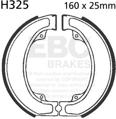 EBCブレーキ Plain モーターサイクル リプレイスメント ブレーキシューズ リア左側用 | H325