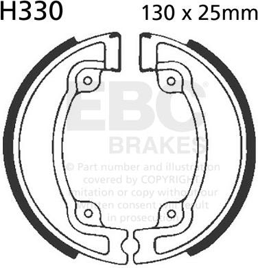 EBCブレーキ Plain モーターサイクル リプレイスメント ブレーキシューズ リア左側用 | H330