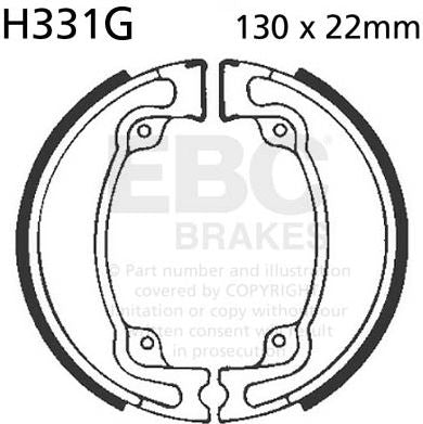 EBCブレーキ モーターサイクル 溝付き リプレイスメント ブレーキシューズ リア左側用 | H331G