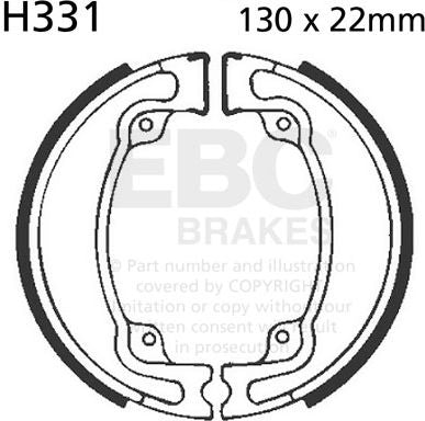 EBCブレーキ Plain モーターサイクル リプレイスメント ブレーキシューズ リア左側用 | H331