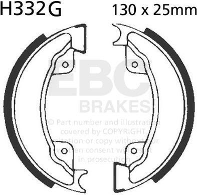 EBCブレーキ モーターサイクル 溝付き リプレイスメント ブレーキシューズ フロント左側用 | H332G