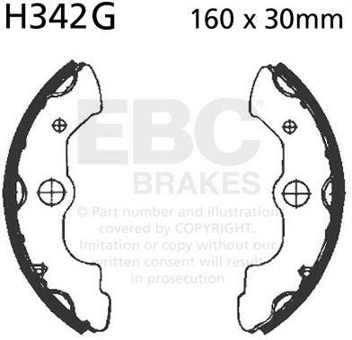 EBCブレーキ モーターサイクル 溝付き リプレイスメント ブレーキシューズ フロント左側用 | H342G