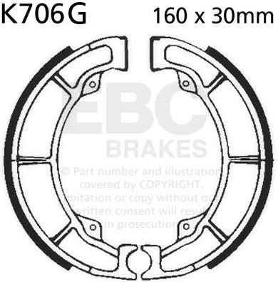 EBCブレーキ モーターサイクル 溝付き リプレイスメント ブレーキシューズ リア左側用 | K706G