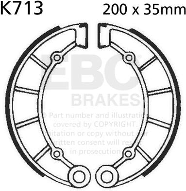 EBCブレーキ Plain モーターサイクル リプレイスメント ブレーキシューズ リア右側用 | K713