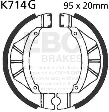 EBCブレーキ モーターサイクル 溝付き リプレイスメント ブレーキシューズ フロント左側用 | K714G